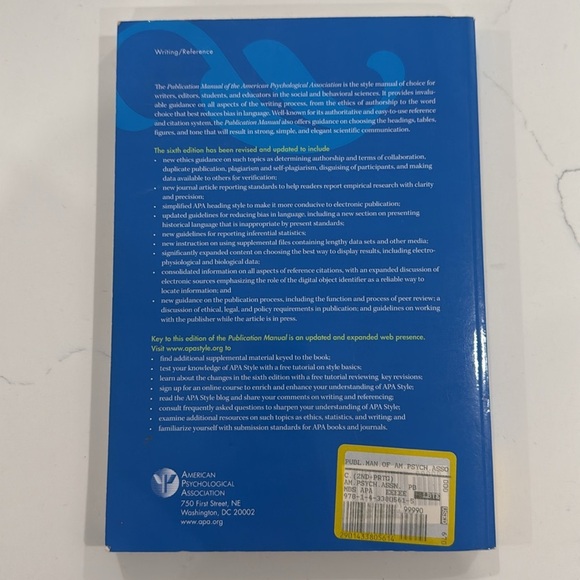 Publication Manual of the American Psychological Association Sixth Edition Book - Picture 7 of 12